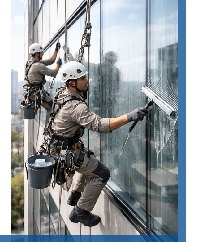 Мойка окон альпинистами в Кольчугине от 4577 р. | ВЫСОТНИК-Кль