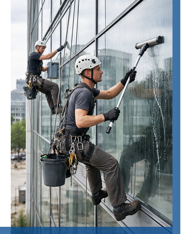 Мойка витражей альпинистами в Кольчугине от 712 р. под ключ|ВЫСОТНИК-Кль