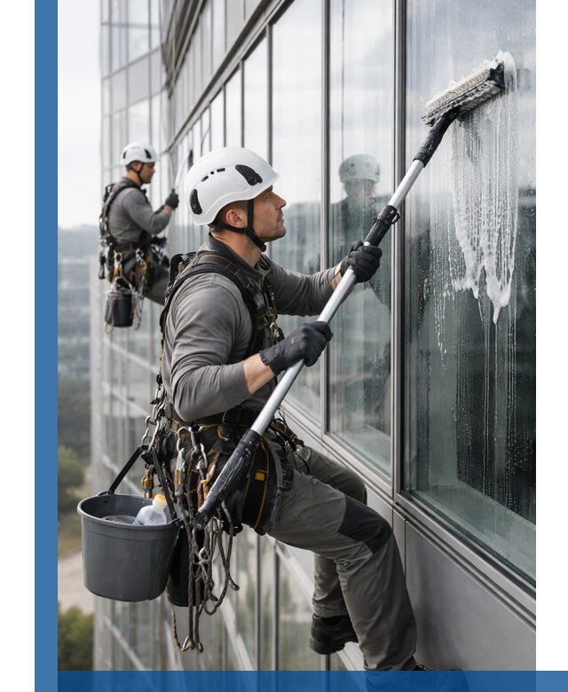 Высотная мойка сплошного остекления с выездом в Кольчугине