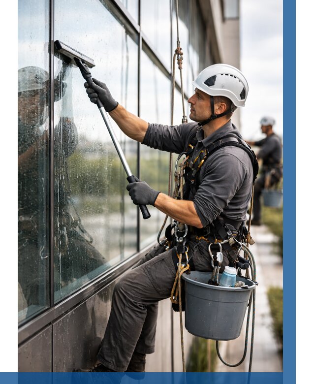Мойка стеклянных фасадов в Кольчугине от 203 р. | ВЫСОТНИК-Кль