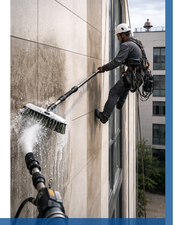 Мойка фасада из керамогранита в Кольчугине от 305 р. | ВЫСОТНИК-Кль