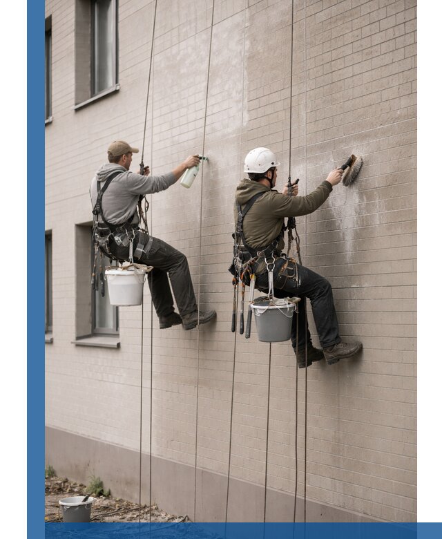 Удаление высолов с фасада зданий в Кольчугине без повреждений и следов