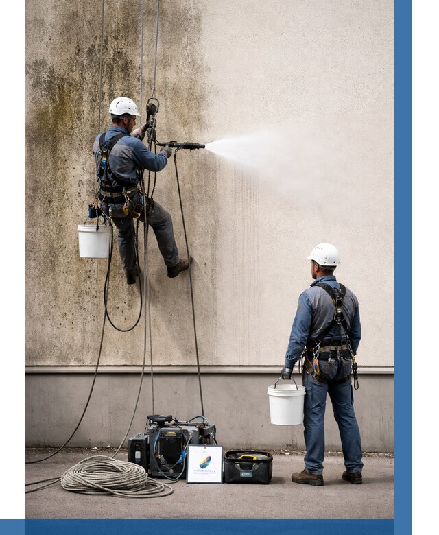 Очистка фасада от плесени в Кольчугине от 305 р. | ВЫСОТНИК-Кль