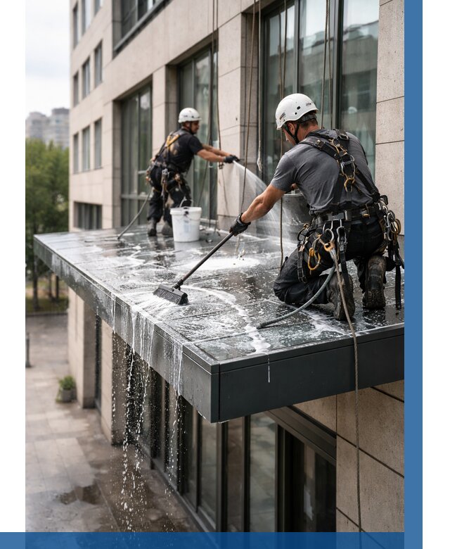 Мойка козырьков и навесов в Кольчугине от 3560 р. | ВЫСОТНИК-Кль