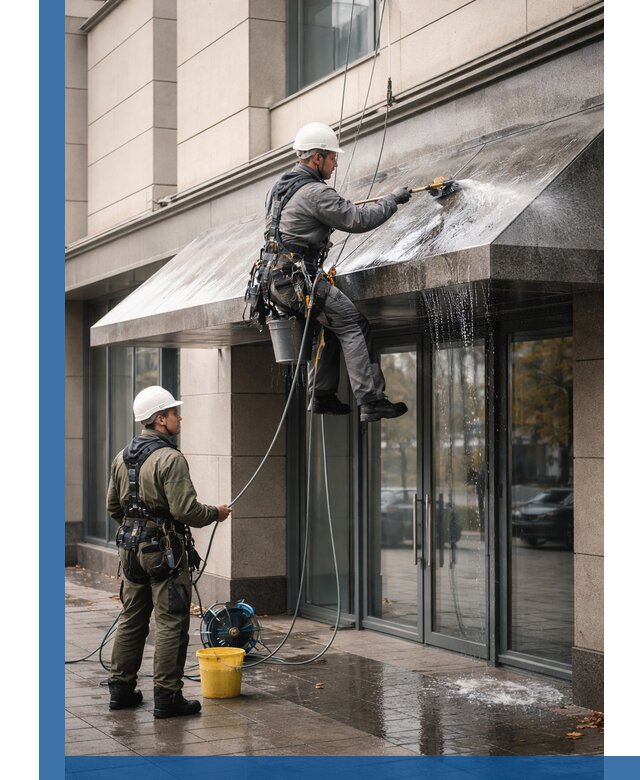 Профессиональная мойка козырьков и навесов в Кольчугине