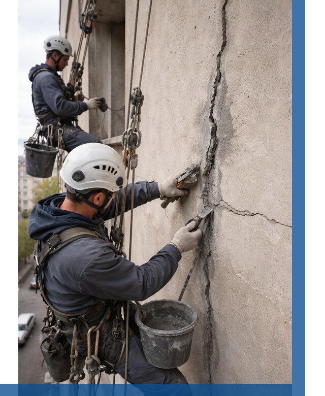 Заделка трещин на фасаде в Кольчугине от 915 р. | ВЫСОТНИК-Кль