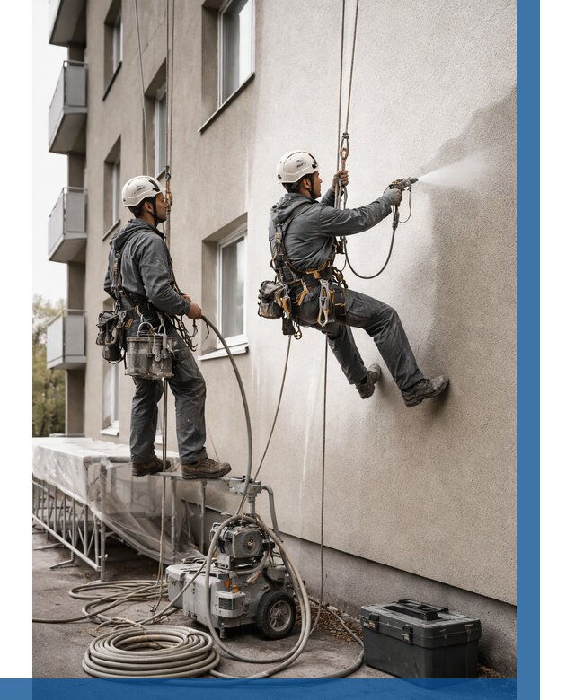 Безвоздушная покраска фасада в Кольчугине от 224 р/м² | ВЫСОТНИК-Кль