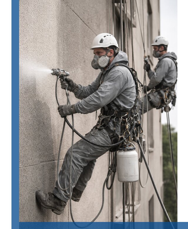 Безвоздушная покраска фасадов зданий в Кольчугине профессионально