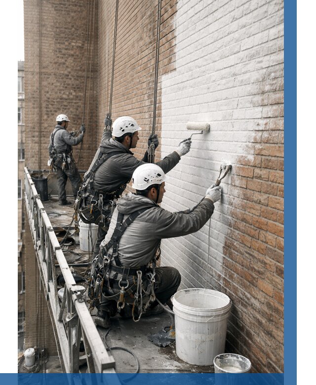 Покраска кирпичного фасада в Кольчугине от 356 р. | ВЫСОТНИК-Кль