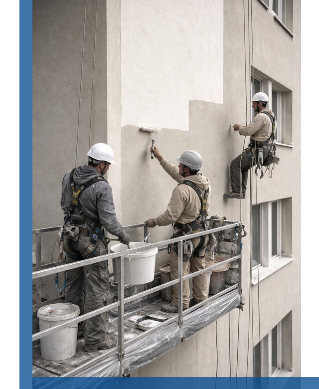 Покраска оштукатуренного фасада в Кольчугине под ключ с гарантией