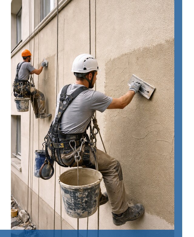 Декоративная штукатурка фасада в Кольчугине от 1221 р. | ВЫСОТНИК-Кль