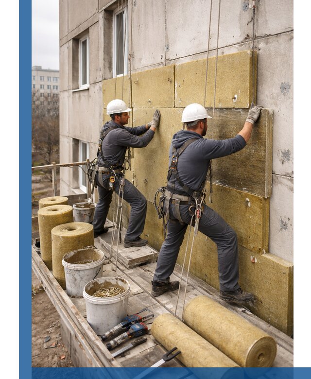 Утепление фасада минватой в Кольчугине под ключ с гарантией