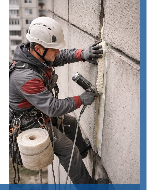 Утепление межпанельных швов в Кольчугине от 712 р. | ВЫСОТНИК-Кль