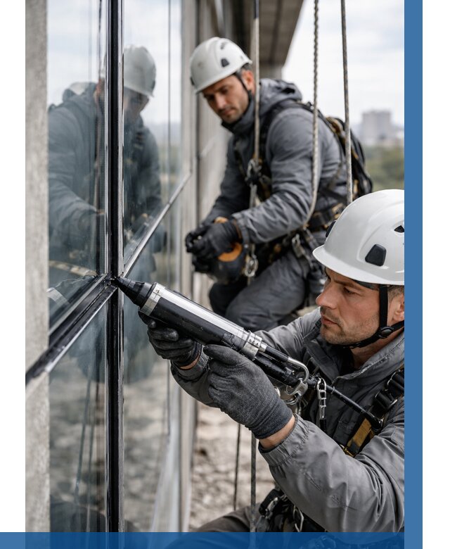 Герметизация витражных швов в Кольчугине от 661 р. | ВЫСОТНИК-Кль