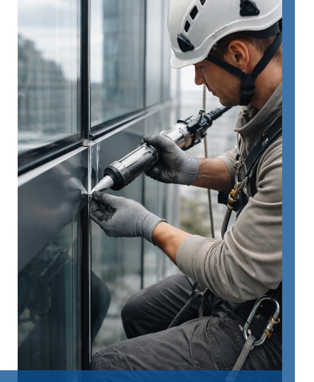 Герметизация стыков витража в Кольчугине от 1221 р. | ВЫСОТНИК-Кль