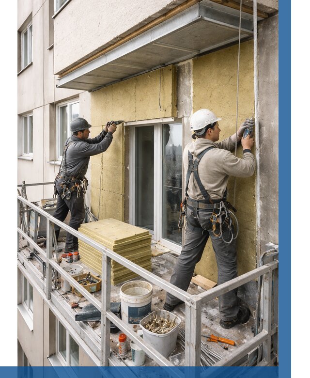 Утепление балкона снаружи в Кольчугине от 1627 р. под ключ ВЫСОТНИК-Кль