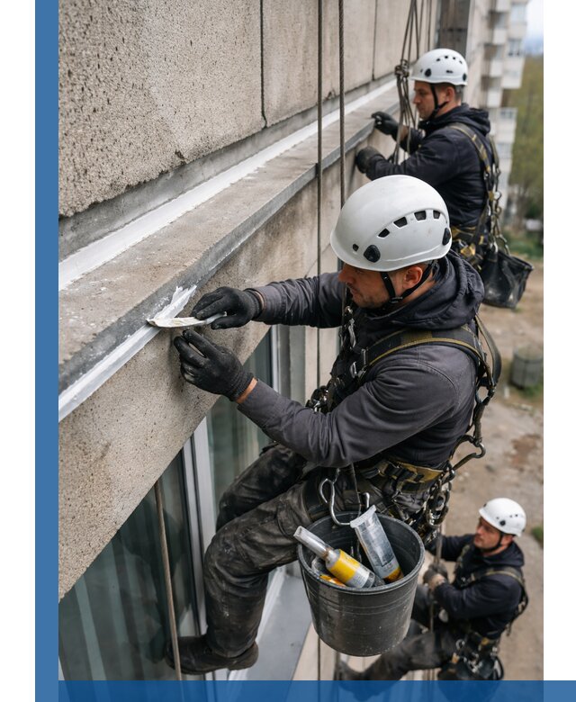 Герметизация примыкания балкона в Кольчугине под ключ с гарантией