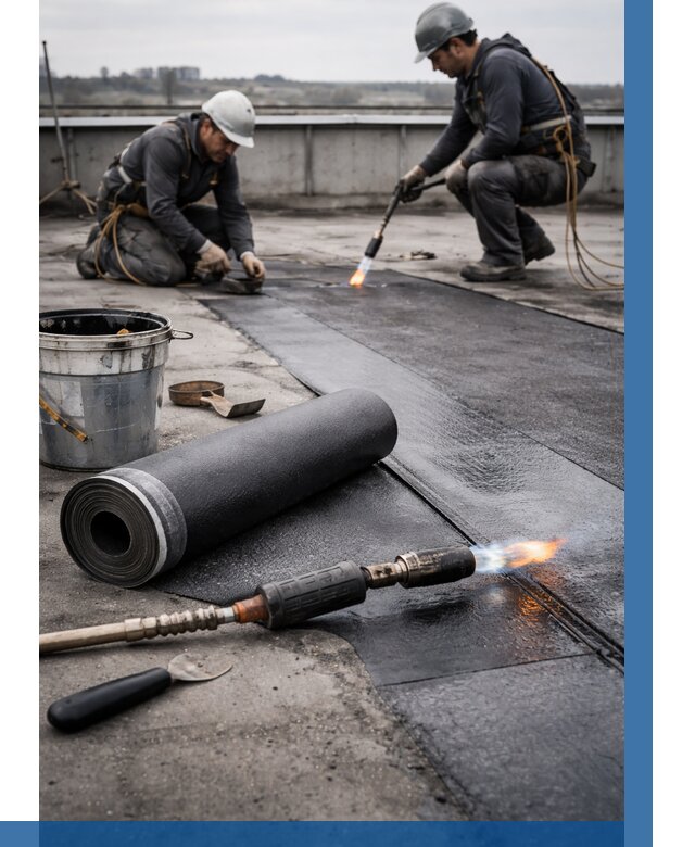 Ремонт рулонной кровли в Кольчугине от 661 р. | ВЫСОТНИК-Кль