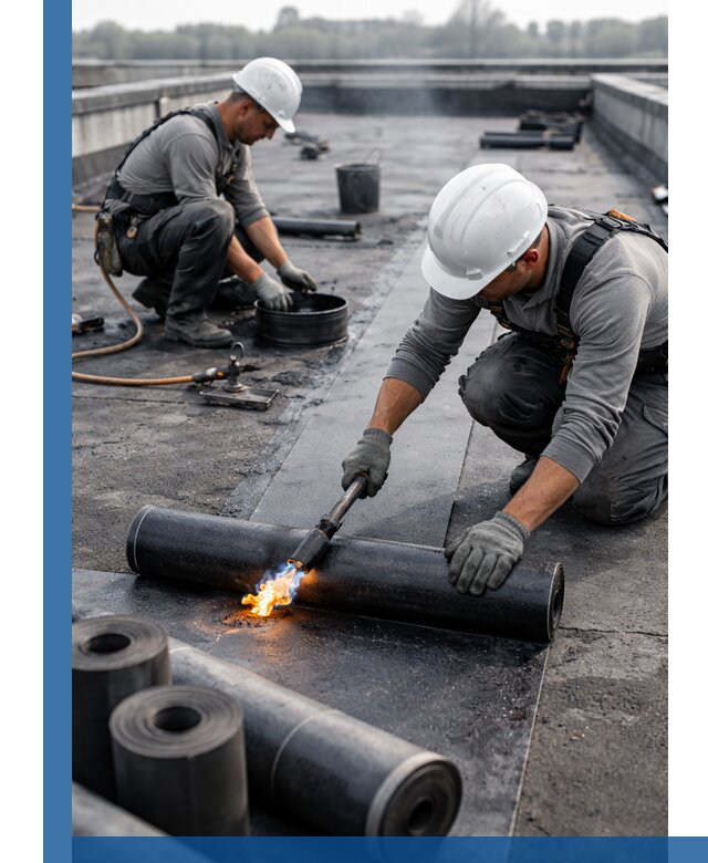 Ремонт рулонной кровли в Кольчугине герметизация и восстановление