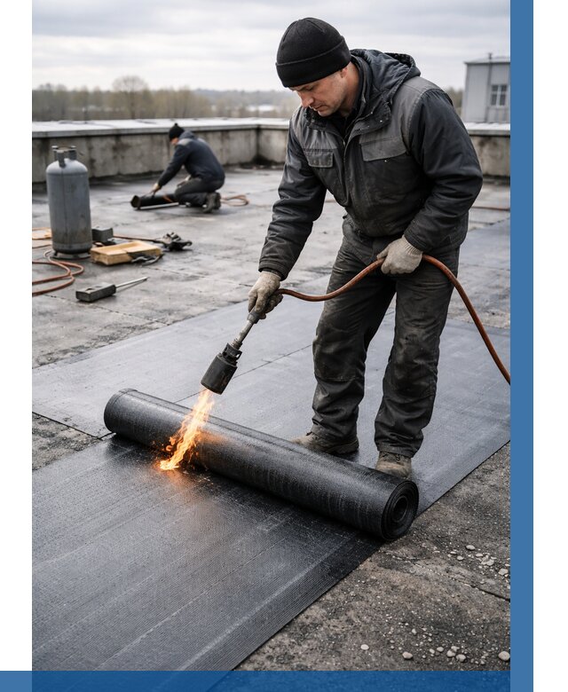 Ремонт наплавляемой кровли в Кольчугине от 712 р. | ВЫСОТНИК-Кль