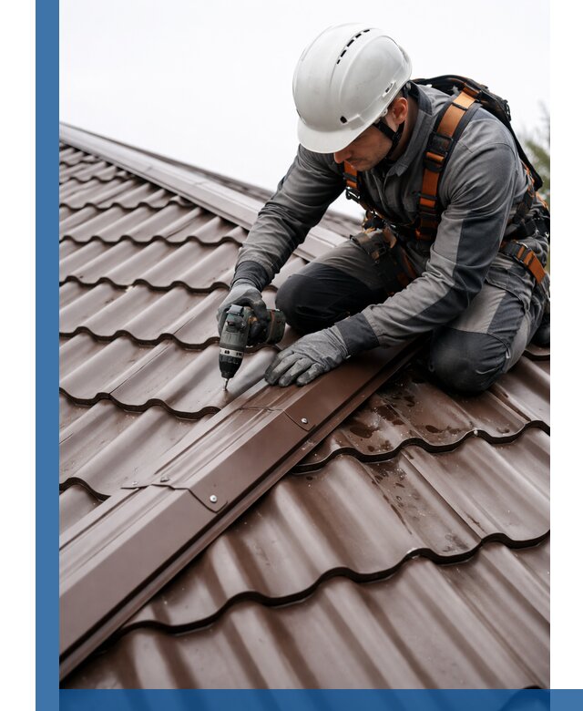 Ремонт металлочерепицы на крыше в Кольчугине профессионально