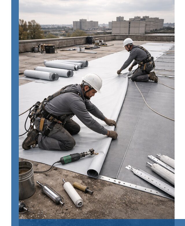 Монтаж мембранной кровли в Кольчугине для промышленных зданий