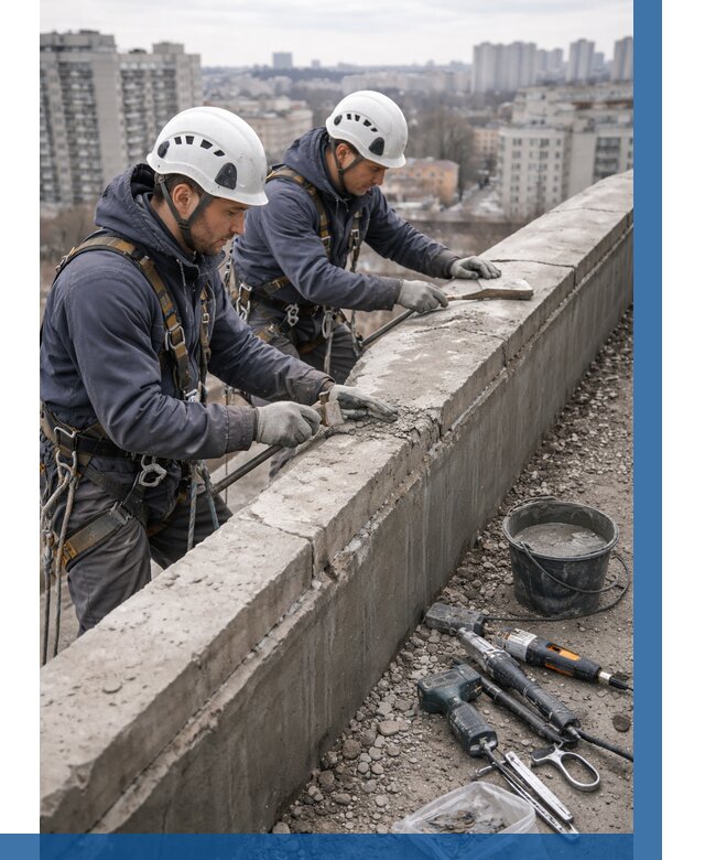 Ремонт парапета на кровле в Кольчугине от 1526 р. | ВЫСОТНИК-Кль