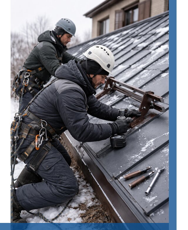 Монтаж снегозадержателей в Кольчугине от 458 р. | ВЫСОТНИК-Кль