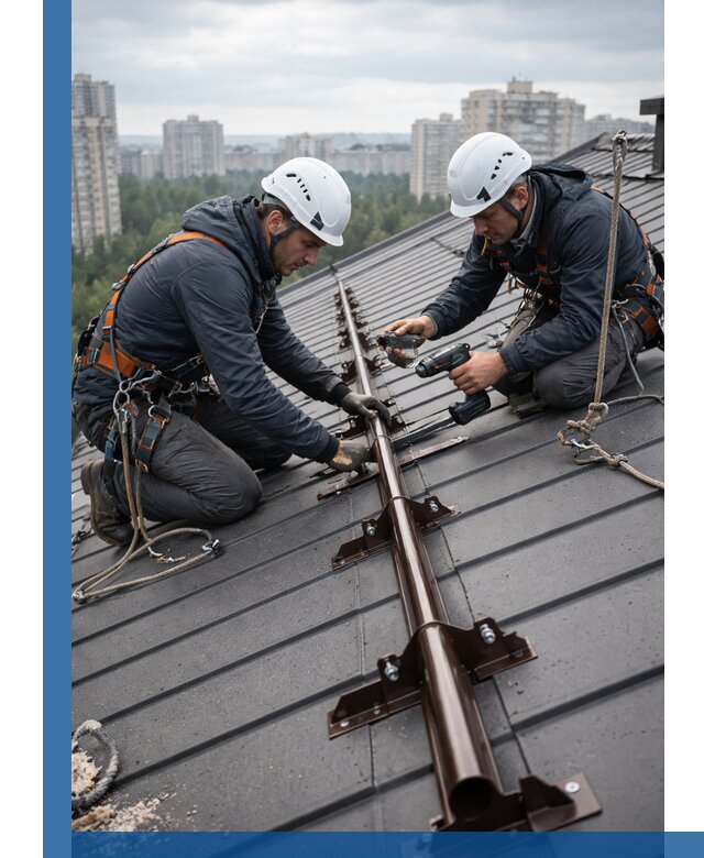 Монтаж снегозадержателей на кровле зданий в Кольчугине под ключ