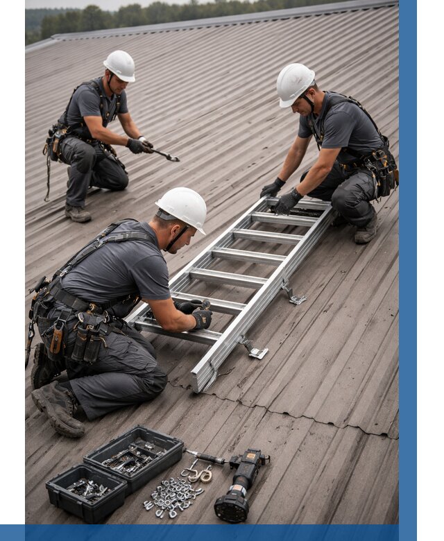 Монтаж кровельной лестницы в Кольчугине от 4577 р. | ВЫСОТНИК-Кль