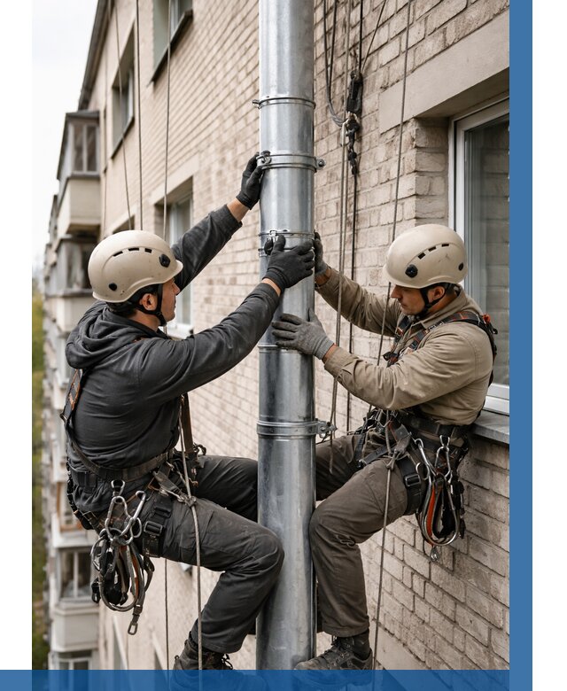 Замена водосточных труб в Кольчугине от 6611 р. | ВЫСОТНИК-Кль