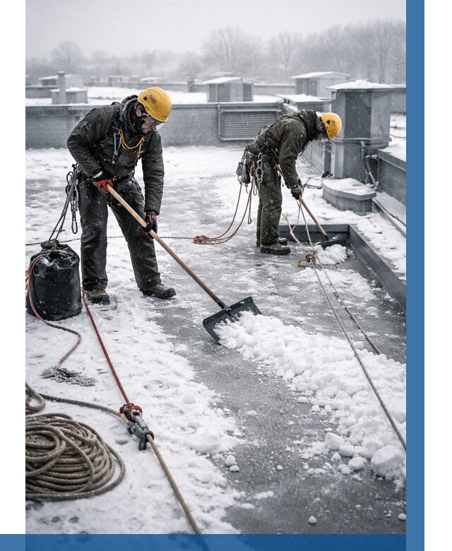 Очистка крыши от снега в Кольчугине от 7628 р. | ВЫСОТНИК-Кль