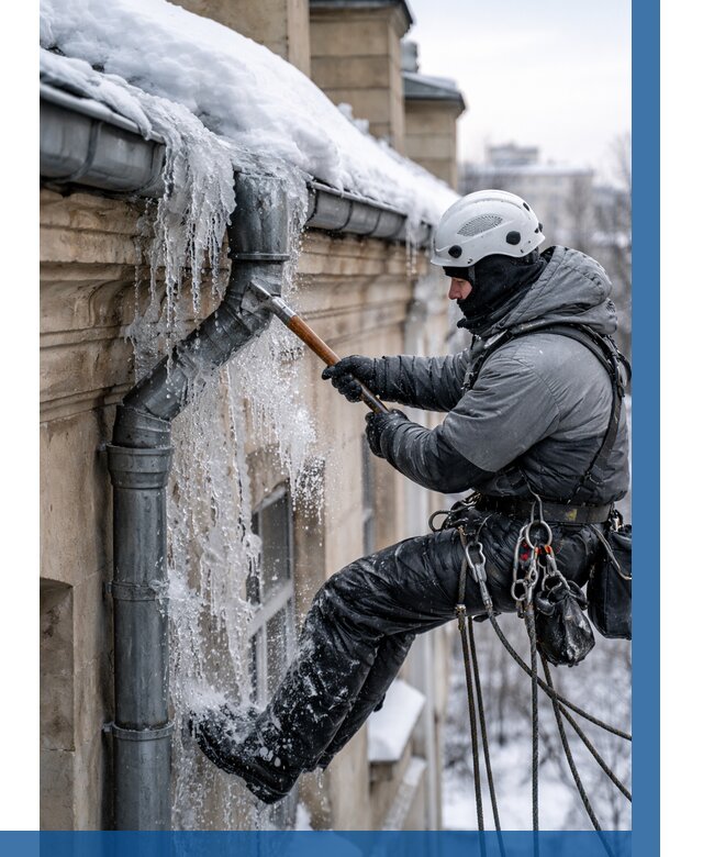 Очистка водостоков от льда в Кольчугине от 3560 р. | ВЫСОТНИК-Кль