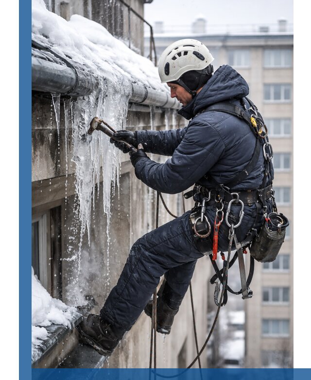 Удаление наледи и чистка водостоков в Кольчугине оперативно и безопасно