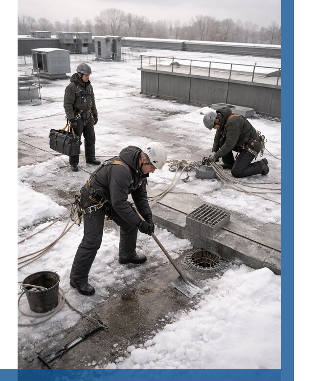 Абонентское обслуживание кровли зимой в Кольчугине от 8137 р. | ВЫСОТНИК-Кль