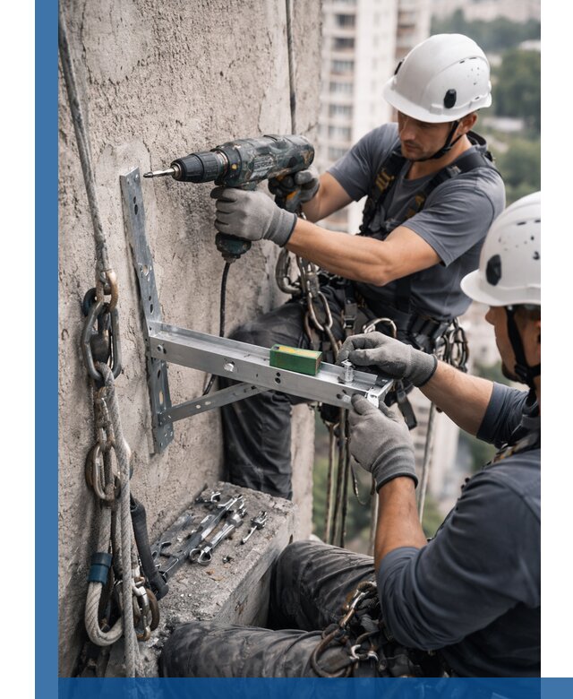 Установка кронштейнов кондиционера и крепежа в Кольчугине