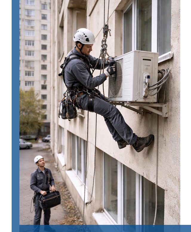 Демонтаж внешнего блока кондиционера в Кольчугине профессионально