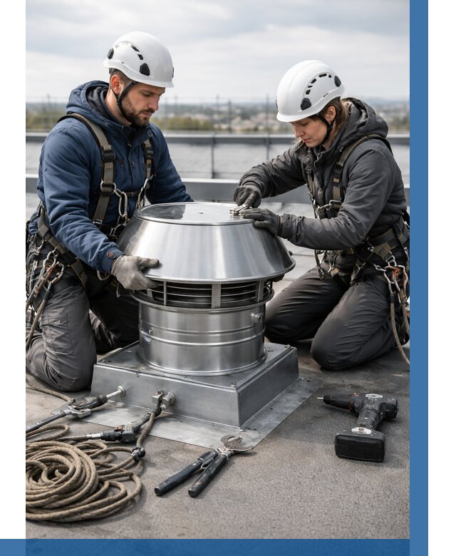 Установка дефлекторов на кровле в Кольчугине от 4577 р. | ВЫСОТНИК-Кль