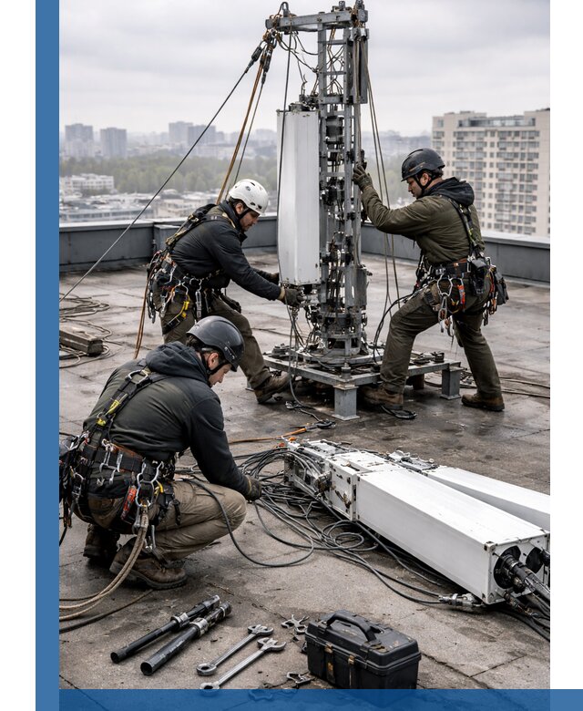 Демонтаж антенн на крыше зданий в Кольчугине с гарантией