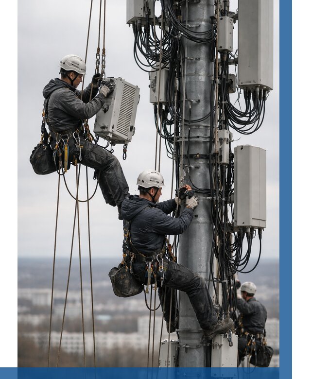 Монтаж оборудования связи на мачте в Кольчугине от 7628 р. | ВЫСОТНИК-Кль
