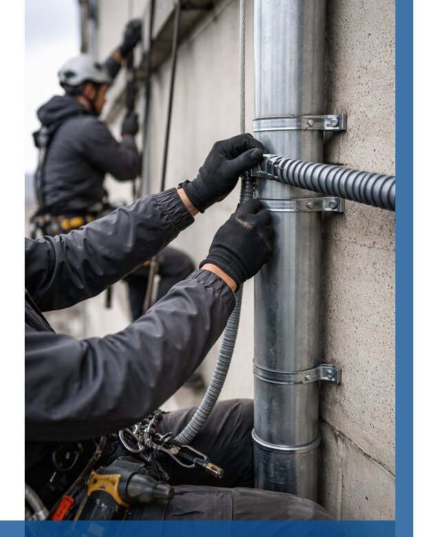 Монтаж гофры для кабеля в Кольчугине от 305 р. | ВЫСОТНИК-Кль