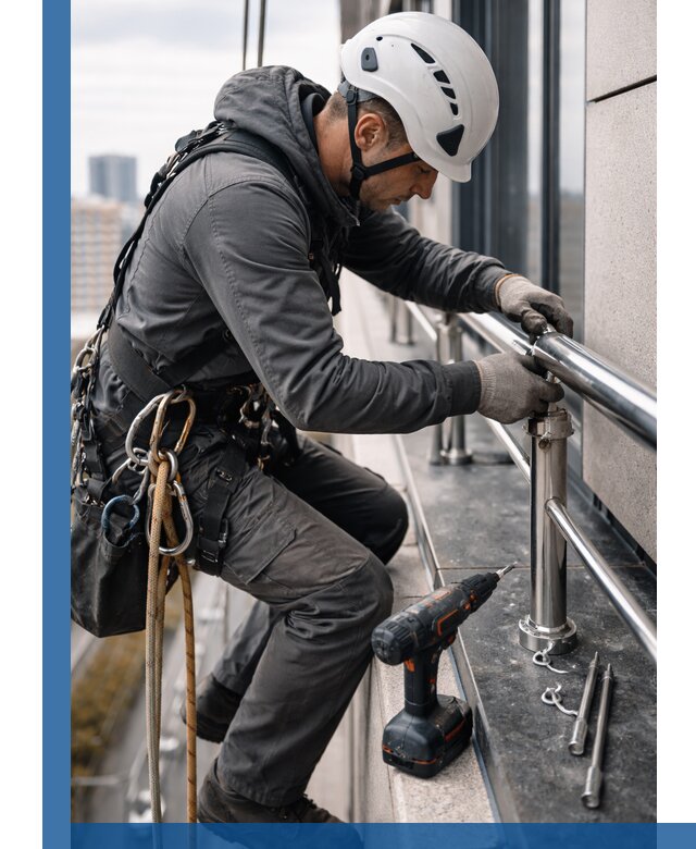 Монтаж ограждений на высоте в Кольчугине для зданий и конструкций