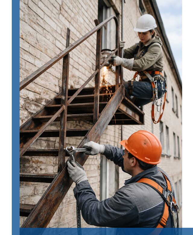 Ремонт и восстановление пожарных лестниц с выездом в Кольчугине