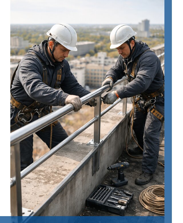 Монтаж перил на высоте в Кольчугине от 2543 р. | ВЫСОТНИК-Кль