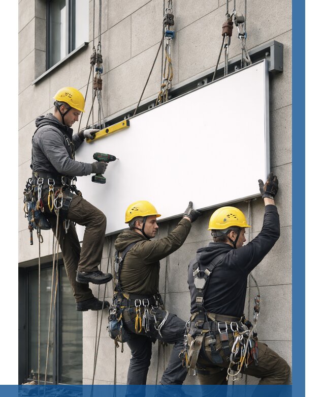 Монтаж рекламной вывески в Кольчугине от 8137 р. | ВЫСОТНИК-Кль