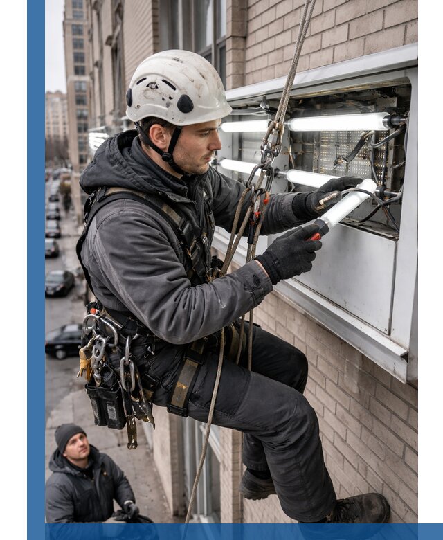 Профессиональная замена ламп в наружной вывеске в Кольчугине