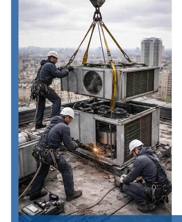 Демонтаж крышной установки в Кольчугине любой сложности