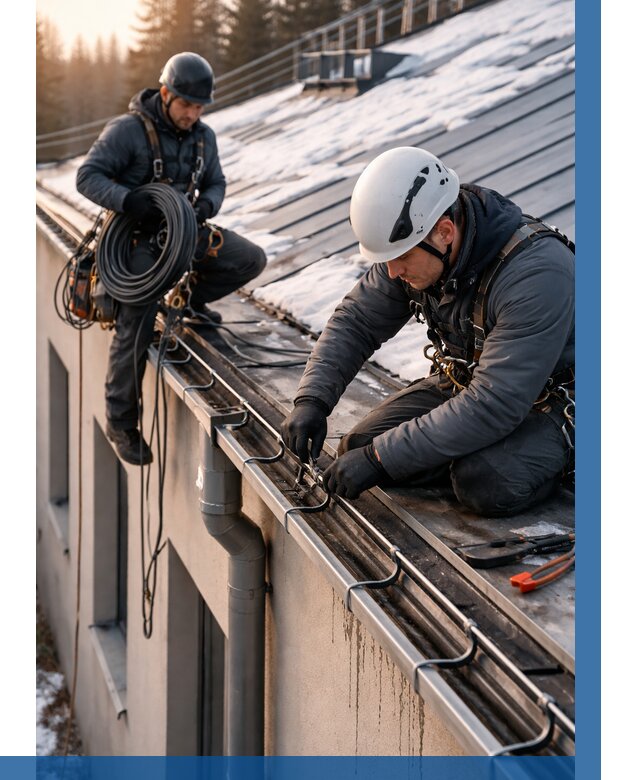 Монтаж греющего кабеля на кровле в Кольчугине от 458 р. | ВЫСОТНИК-Кль