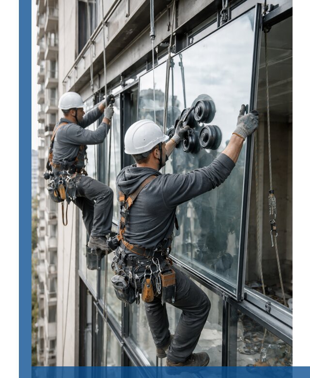 Витражное остекление фасадов и лоджий в Кольчугине под ключ