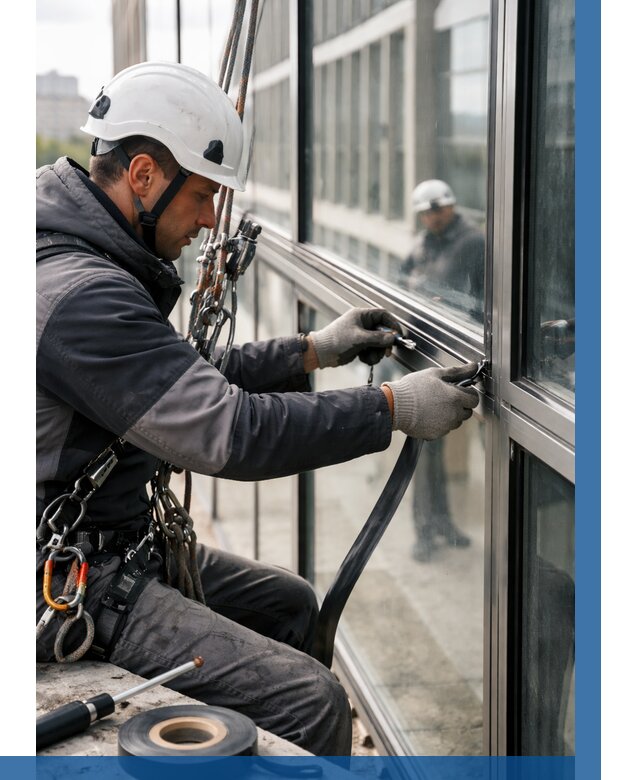 Ремонт витражных конструкций в Кольчугине от 3560 р. | ВЫСОТНИК-Кль